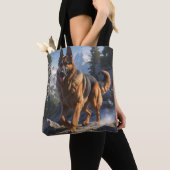 German Shepherd Elegant Shoulder Tote Bag トートバッグ (クローズアップ)