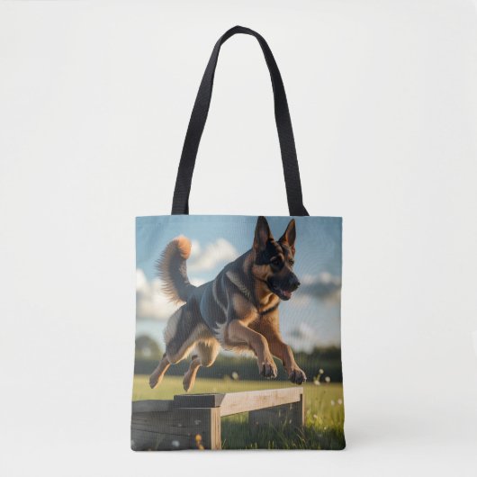 German Shepherd Elegant Shoulder Tote Bag トートバッグ (正面)