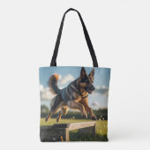 German Shepherd Elegant Shoulder Tote Bag トートバッグ (裏面)
