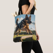 German Shepherd Elegant Shoulder Tote Bag トートバッグ (クローズアップ)