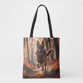 German Shepherd Elegant Shoulder Tote Bag トートバッグ (正面)