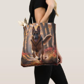 German Shepherd Elegant Shoulder Tote Bag トートバッグ (クローズアップ)