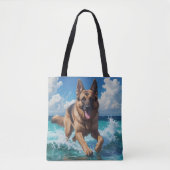 German Shepherd Elegant Shoulder Tote Bag トートバッグ (正面)