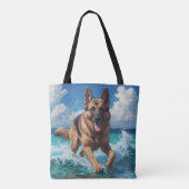 German Shepherd Elegant Shoulder Tote Bag トートバッグ (裏面)