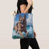 German Shepherd Elegant Shoulder Tote Bag トートバッグ (クローズアップ)
