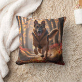German Shepherd Elegant Throw Pillow クッション (ブランケット)
