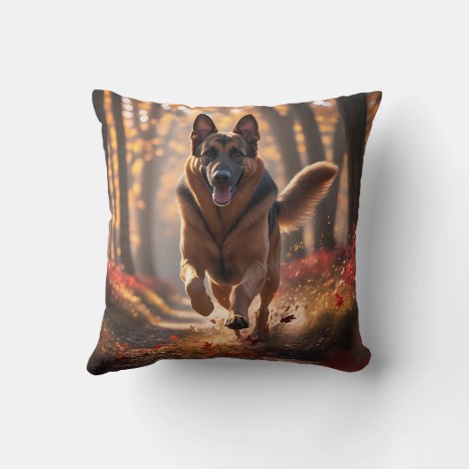 German Shepherd Elegant Throw Pillow クッション (裏面)