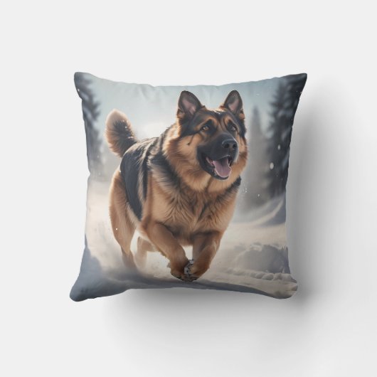 German Shepherd Elegant Throw Pillow クッション (裏面)