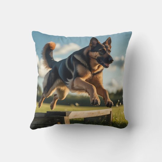 German Shepherd Elegant Throw Pillow クッション (裏面)