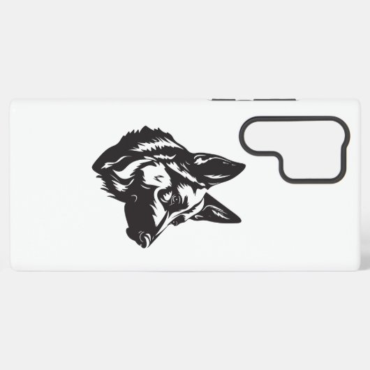 German Shepherd Face Samsung Case Galaxyケース (裏面横)