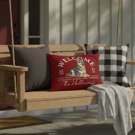 German Shepherd Family Name Welcome アクセントクッション