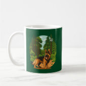 German Shepherd Forest Adventure Dog  コーヒーマグカップ (左)
