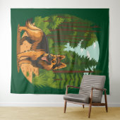 German Shepherd Forest Adventure Dog  タペストリー (インサイチュ(横))