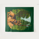 German Shepherd Forest Adventure Dog  タペストリー (正面(横))