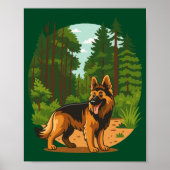 German Shepherd Forest Adventure Dog  ポスター (正面)
