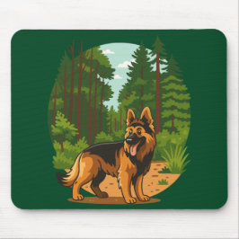 German Shepherd Forest Adventure Dog  マウスパッド