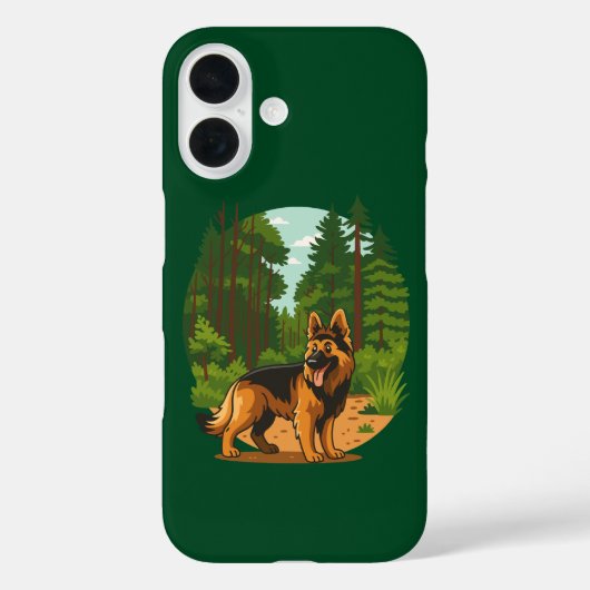 German Shepherd Forest Adventure Dog Case-Mate iPhoneケース (裏面)