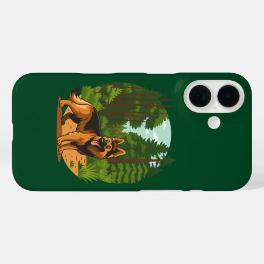 German Shepherd Forest Adventure Dog Case-Mate iPhoneケース (裏面 (横))