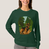German Shepherd Forest Adventure Dog  Tシャツ (正面)