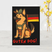 German Shepherd Funny Beer Festival Guten Dog  カード (黄色い花)