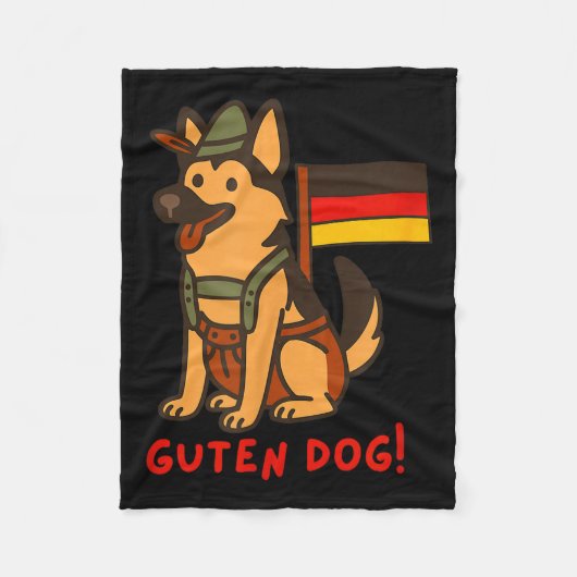 German Shepherd Funny Beer Festival Guten Dog  フリースブランケット (正面)