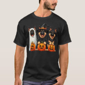 German Shepherd Ghost Halloween Dog Lovers Tシャツ (正面)