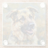 German Shepherd Glass Coasters for Dog Lovers ガラスコースター (裏面)