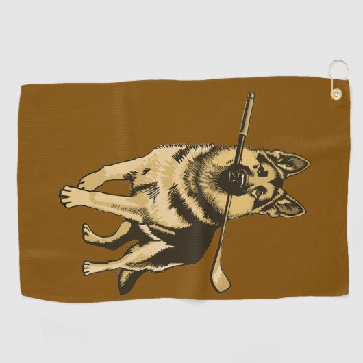 German Shepherd Golf Towel ゴルフタオル (横)