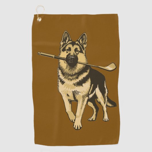 German Shepherd Golf Towel ゴルフタオル (正面)