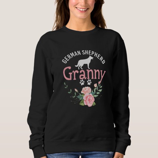 German Shepherd Granny Dog  Womens Dog  Christmas スウェットシャツ (正面)