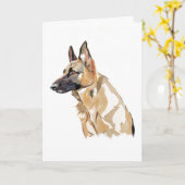 German Shepherd Greeting Card カード (黄色い花)