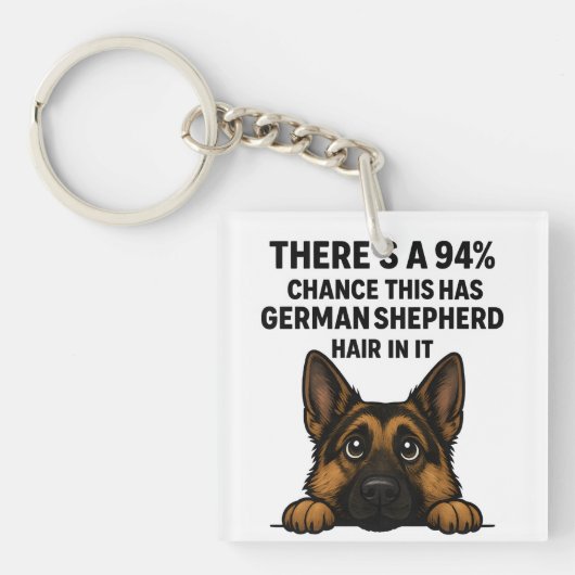 German Shepherd Hair In Everything Dog Owner Humor キーホルダー (正面)