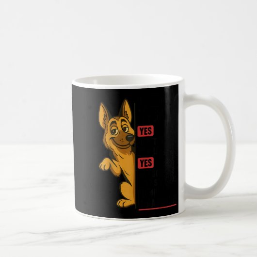 German Shepherd Has My Mouth Gotten Me In Trouble コーヒーマグカップ (右)