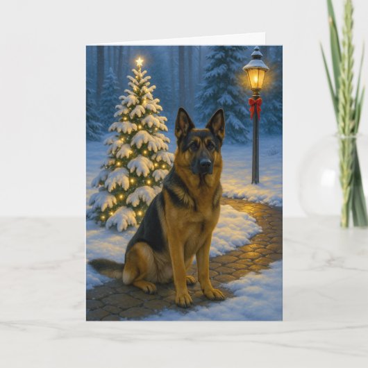 German Shepherd Holiday Card シーズンカード (正面)