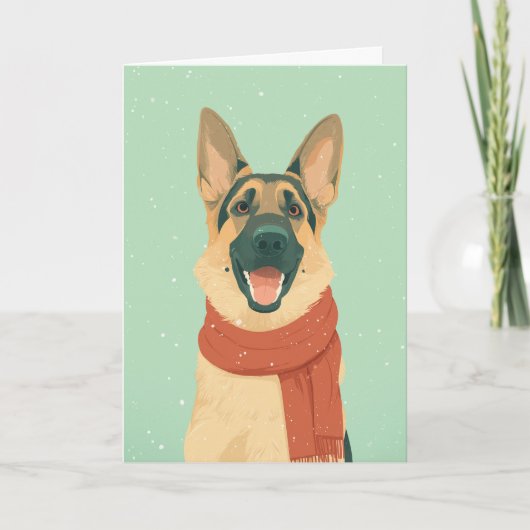 German Shepherd Holiday Greeting カード (正面)
