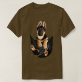 German Shepherd In Pocket Funny Dog Lover Gifts  Tシャツ (デザイン正面)