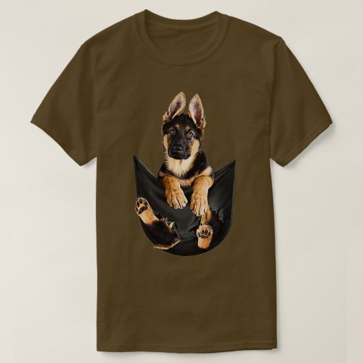 German Shepherd In Pocket Funny Dog Lover Gifts  Tシャツ (デザイン正面)