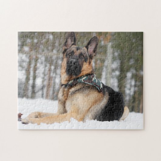 German Shepherd In Snow ジグソーパズル (横)
