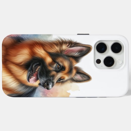 German Shepherd in Watercolor Case-Mate iPhoneケース (裏面 (横))