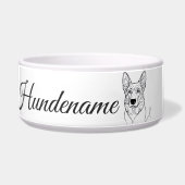 German Shepherd Line Art personalized bowl ボウル (正面)
