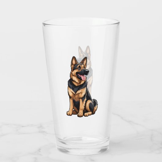 German Shepherd Looking Right タンブラーグラス (裏面)