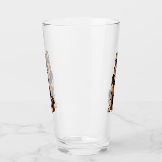 German Shepherd Looking Right タンブラーグラス (左)