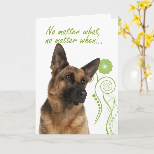 German Shepherd Love & Support Card カード (黄色い花)
