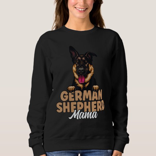 German Shepherd Mama Black and Tan German Shepherd スウェットシャツ (正面)