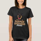 German Shepherd Mama Black and Tan German Shepherd Tシャツ (正面)