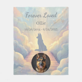 German Shepherd Memorial Blanket | Rainbow Bridge フリースブランケット