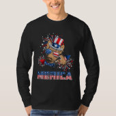German Shepherd Merica Firework 4th Of July Men Bo Tシャツ (正面)