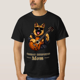 German Shepherd Mom Rock Star Guitar Dog Gift Tシャツ