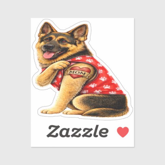 German Shepherd Mom Tattoo  シール (シート)