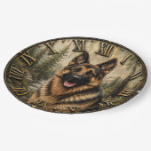 German Shepherd Mountain Forest Rustic ペーパープレート (アングル)